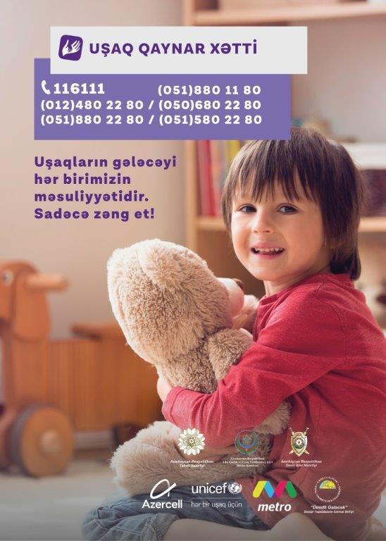 &ldquo;Azercell&rdquo;in dəstəyilə fəaliyyət göstərən Uşaq Qaynar Xətt xidməti növbəti hesabatını açıqladı&nbsp;